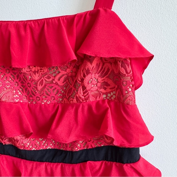 New! FOR LOVE & LEMONS • Chianti Tank Mini Dress in Red Hot - Picture 4 of 14